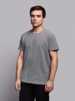Piqué t-shirt (black melange) in organic cotton, made in Portugal by wetheknot.